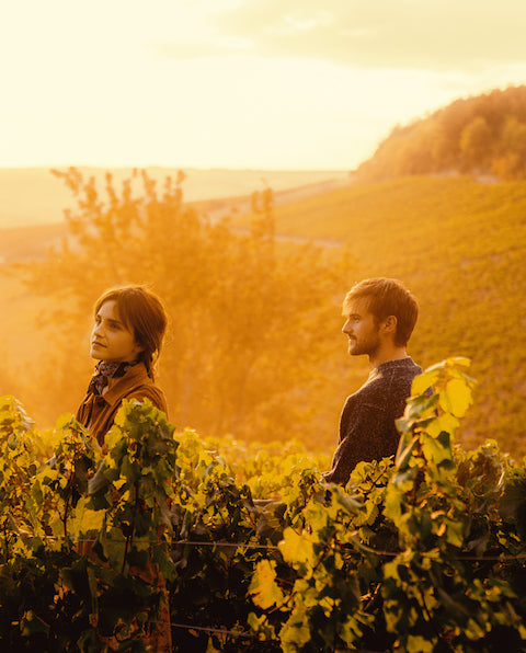 Alex & Emma Watson in a vineyard