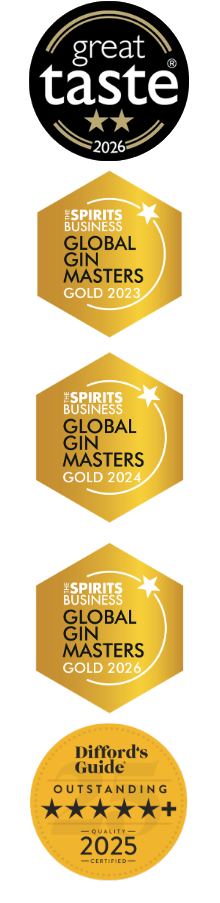 Great Taste 2026, Gin Masters Gold 2023, 2024 and 2026, and Difford’s Guide Outstanding 2025