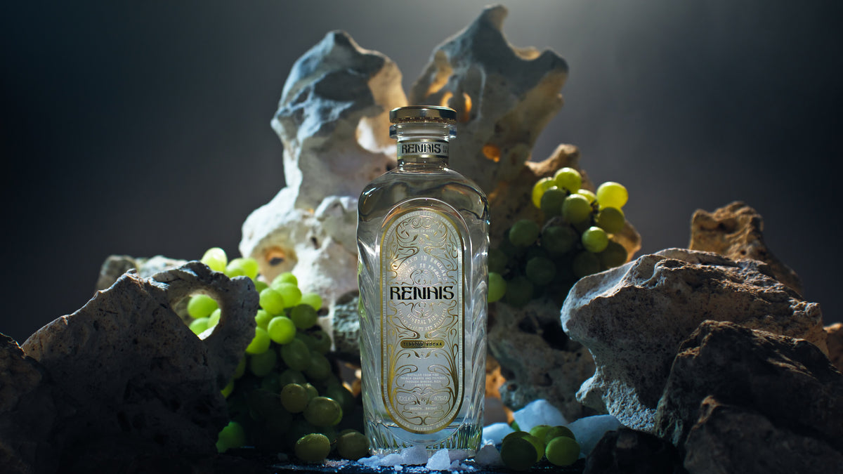 Renais Terroir Vodka among French wine grapes and limestone