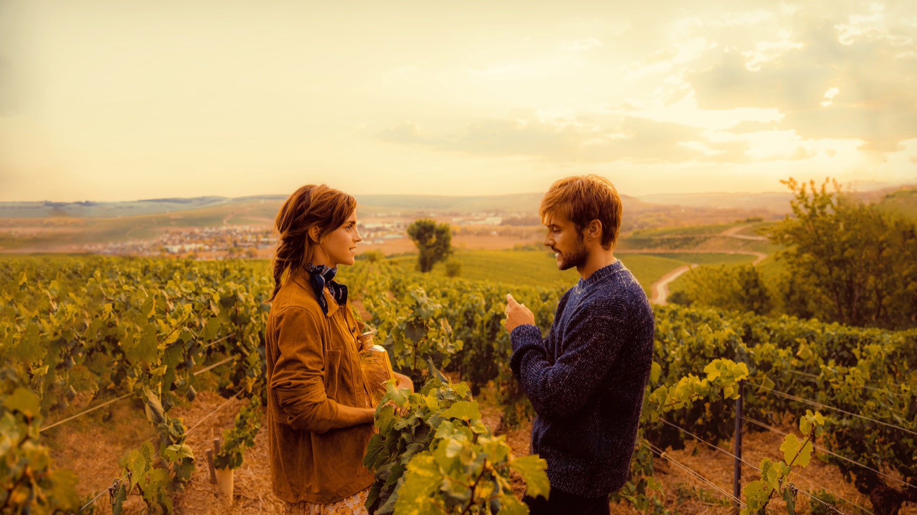 Emma and Alex Watson with Renais in the family vineyard